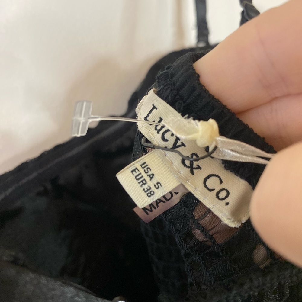 NWT Lucy Paris Black Lace Appliqué Cocktail Dress - Picture 10 of 16